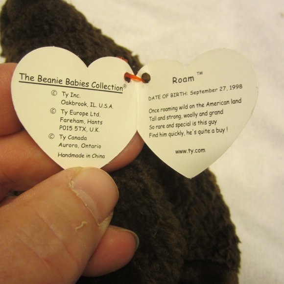 RARE 1998 TY BEANIE BABY ROAM THE BISON, RETIRED W/TAGS - Picture 9 of 10